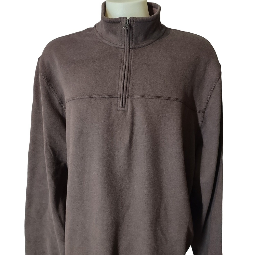 Arrow Pullover 2XLT Men Cabin Core Norm Core Brown Quarter Zip Mock Neck Sweater - Picture 4 of 10